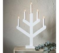 Chandelier Vinga 5 flammes pin E10 blanc H 50cm L 32cm