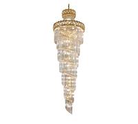 Chandeliers de Plafond en Cristal Lustre de Plafond en Cristal Moderne pour staicase Longueur d'éclairage de chaîne de Villa Grande décoration intérieure dorée