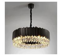 Chandeliers, LED Chandelier Lamp, Round Crystal Chandelier Light LED Art Deco Black/Gold Compatible with Living Room Kitchen - Bedroom Dining Home Fixtures, Led/Blackround80Cm/C