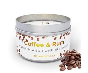 CHANDELITA Bougie Aromathérapie Parfumée de Café avec un Parfum doux à Ron pour Améliorer nos Capacités Cognitives, Optimiser la Prise en Charge et Profiter d'un État de Bien-être