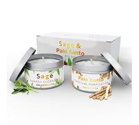 Chandelita Bougie Parfumées à la Sauge Pure & au Palo Santo pour l’Énergie de la Maison & Purification Spirituelle - Bougie Parfumée Méditation - Bougies Parfumée Relaxation & Bien-être