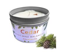 Chandelita Bougie Parfumées au Cèdre avec Cire de Soja pour Nettoyer l’énergie, Purifier l’esprit & Réduire la Fatigue - Bougie Parfumée Bien-être - Bougies Parfumée Aromathérapie