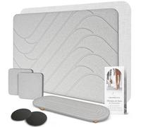 Chandelita Tapis de Bain Diatomite 60×39 cm Séchage Rapide - Set avec Accessoires, Antidérapant, Absorbant & Hygiénique, Résistant aux Moisissures - Tapis Diatomite Salle de Bain Idéal Sortie d Douche