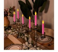 Chandelle LED Sans Flamme de Simulation, Longue Perche, Bougie en Forme Larme, Coque ColoréE D'Anniversaire, LumièRe DéCoration Flash Jaune, Vert