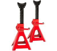 CHANDELLE - TECTAKE - Lot de 2 Chandelles pour Voiture - Capacité 3 Tonnes/ Élément - Espace de levage : 285 mm à 425 mm - Rouge