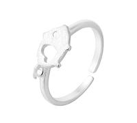 Chandler Cochon Bague réglable en Argent 925 Bras Femme Anneau Bicoloré Ouvert Hip Hop Bijoux Fantaisie