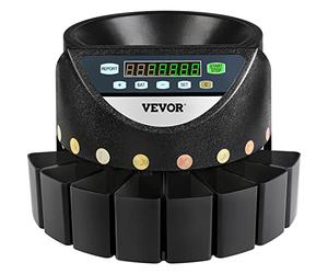 Chaneau Compteuse de Pièces 220 V, Petite Trieuse de Pièces de Monnaie 220 pièces par Minute, Capacité de 700 pièces Compteur de Pièces Compteuse de pièces en euros avec 8 Boîtes de Collecte
