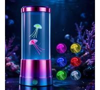 ChaneeHann 23cm Lampe Meduse Lumineuse avec Télécommande | 7 Couleurs Lampe a Lave, Étanche, Silencieuse, Lampe Bulle Décoration pour Chambre, Salon, Bureau, Enfants et Adultes