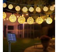 ChaneeHann Guirlande Extérieur Solaire Marocaine, 7 m 50 LED, 8 Modes, IP65 Étanche, Guirlande Lumineuse Extérieure pour Jardin, Terrasse, Balcon, Intérieur et Extérieur
