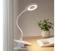 ChaneeHann Lampe de Lecture, Rechargeable USB Câble Lampe de Bureau Pince, 360° Flexible Lampe Pince pour Lit, 20 LED Portable Lampe Tactile, 3 Niveaux de Luminosité, pour Étude et Travail