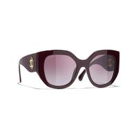 Chanel Femme Sunglass Butterfly Sunglasses CH5550 - Couleur du Monture: Rouge Vendôme, Couleur de Lentille: Pourpre