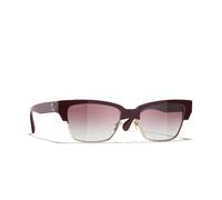 Chanel Femme Sunglass Cat Eye Sunglasses CH5558 - Couleur du Monture: Rouge Vendôme, Couleur de Lentille: Violet dégradé