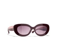 Chanel Femme Sunglass Oval Sunglasses CH5562B CH5562B - Couleur du Monture: Rouge Vendôme, Couleur de Lentille: Rouge