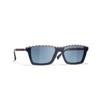Chanel Femme Sunglass Rectangle Sunglasses CH5548Q - Couleur du Monture: Bleu Vendôme, Couleur de Lentille: Bleu