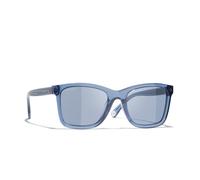 Chanel Femme Sunglass Rectangle Sunglasses CH5551U - Couleur du Monture: Bleu cristal, Couleur de Lentille: Bleu