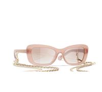 Chanel Femme Sunglass Rectangle Sunglasses CH5553 - Couleur du Monture: Beige rose transparent, Couleur de Lentille: Rose