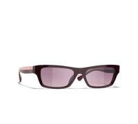 Chanel Femme Sunglass Rectangle Sunglasses CH5564B CH5564B - Couleur du Monture: Rouge Vendôme, Couleur de Lentille: Rouge