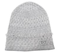 Chanel Vintage - Coco Mark Bonnet en Cachemire Pre-owned - Homme - Pre-owned - Gris - Taille: ONE Size