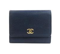 Chanel Vintage, Femme, Pre-owned, Bleu, Taille: ONE Size Portefeuille en cuir Pre-owned