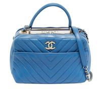 Chanel Vintage, Femme, Pre-owned, Bleu, Taille: ONE Size Sac à main en cuir Pre-owned