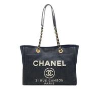 Chanel Vintage, Femme, Pre-owned, Bleu, Taille: ONE Size Sac cabas en denim Pre-owned