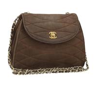 Chanel Vintage, Femme, Pre-owned, Brun, Taille: ONE Size Sac bandoulière vintage en daim Pre-owned