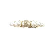 Chanel Vintage, Femme, Pre-owned, Jaune, Taille: ONE Size Accessoire de cheveux Coco Mark Pierre et Perle Pre-owned