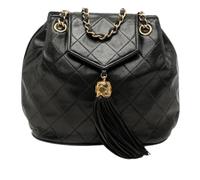 Chanel Vintage, Femme, Pre-owned, Noir, Taille: ONE Size Pre-owned Coco Mark Matelasse Sac Épaule à Chaîne et Gland