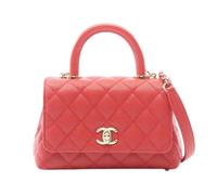 Chanel Vintage, Femme, Pre-owned, Rouge, Taille: ONE Size Pre-owned Coco Handle Sac 2way en Cuir de Veau Grainé