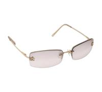 Chanel Vintage - Lunettes de soleil en métal pré-possédées - Femme - Pre-owned - Jaune - Taille: ONE Size