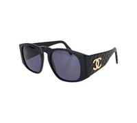 Chanel Vintage - Lunettes de soleil Pre-owned Matelasse Coco Mark - Femme - Pre-owned - Noir - Taille: ONE Size
