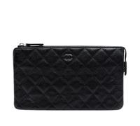 Chanel Vintage - Pochette en cuir caviar matelassé Pre-owned - Femme - Pre-owned - Noir - Taille: ONE Size