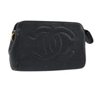 Chanel Vintage - Pochette en Cuir Caviar Pre-owned - Femme - Pre-owned - Noir - Taille: ONE Size