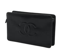 Chanel Vintage - Pochette en cuir Matelassé Coco Mark Pre-owned - Femme - Pre-owned - Noir - Taille: ONE Size