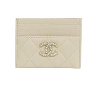 Chanel Vintage - Porte-cartes Pre-owned - Femme - Pre-owned - Beige - Taille: ONE Size