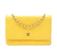 Chanel Vintage - Portefeuille sur chaîne Pre-owned - Femme - Pre-owned - Jaune - Taille: ONE Size