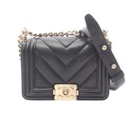 Chanel Vintage - Pre-owned Boy Mini Chevron V Stitch Sac Bandoulière - Femme - Pre-owned - Noir - Taille: ONE Size