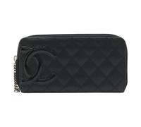 Chanel Vintage - Pre-owned Cambon Line Soft Calf Long Wallet - Femme - Pre-owned - Noir - Taille: ONE Size