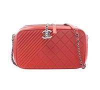 Chanel Vintage - Pre-owned Coco Boy Camera Bag Lambskin - Femme - Pre-owned - Rouge - Taille: ONE Size