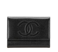 Chanel Vintage - Pre-owned Coco Mark Caviar Skin Trifold Wallet - Femme - Pre-owned - Noir - Taille: ONE Size