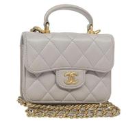 Chanel Vintage - Pre-owned Cuir sacs-chanel - Femme - Pre-owned - Gris - Taille: ONE Size