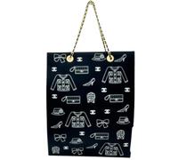 Chanel Vintage - Pre-owned Icon Chain Cotton Leather Tote Bag - Femme - Pre-owned - Bleu - Taille: ONE Size