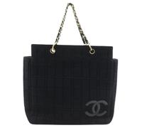 Chanel Vintage - Pre-owned Jersey Tote Bag - Femme - Pre-owned - Noir - Taille: ONE Size