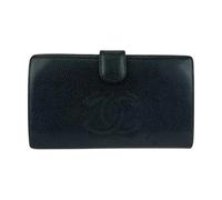 Chanel Vintage - Pre-owned Portefeuille Long en Cuir - Femme - Pre-owned - Noir - Taille: ONE Size