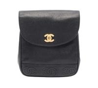 Chanel Vintage - Pre-owned Sac à dos Triple Coco Mark en cuir de veau - Femme - Pre-owned - Noir - Taille: ONE Size