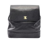 Chanel Vintage - Pre-owned Sac à dos Triple Coco Mark en cuir - Femme - Pre-owned - Noir - Taille: ONE Size