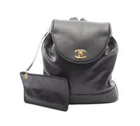 Chanel Vintage - Pre-owned Triple Coco Mark Grained Calf Backpack - Femme - Pre-owned - Noir - Taille: ONE Size