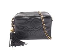 Chanel Vintage - Sac bandoulière Pre-owned Triple Coco Mark en cuir d'agneau - Femme - Pre-owned - Noir - Taille: ONE Size