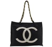 Chanel Vintage - Sac Cabas Coco Mark en Nylon Pré-owned - Femme - Pre-owned - Noir - Taille: ONE Size