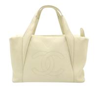 Chanel Vintage - Sac cabas en cuir V Stitch Pre-owned - Femme - Pre-owned - Beige - Taille: ONE Size